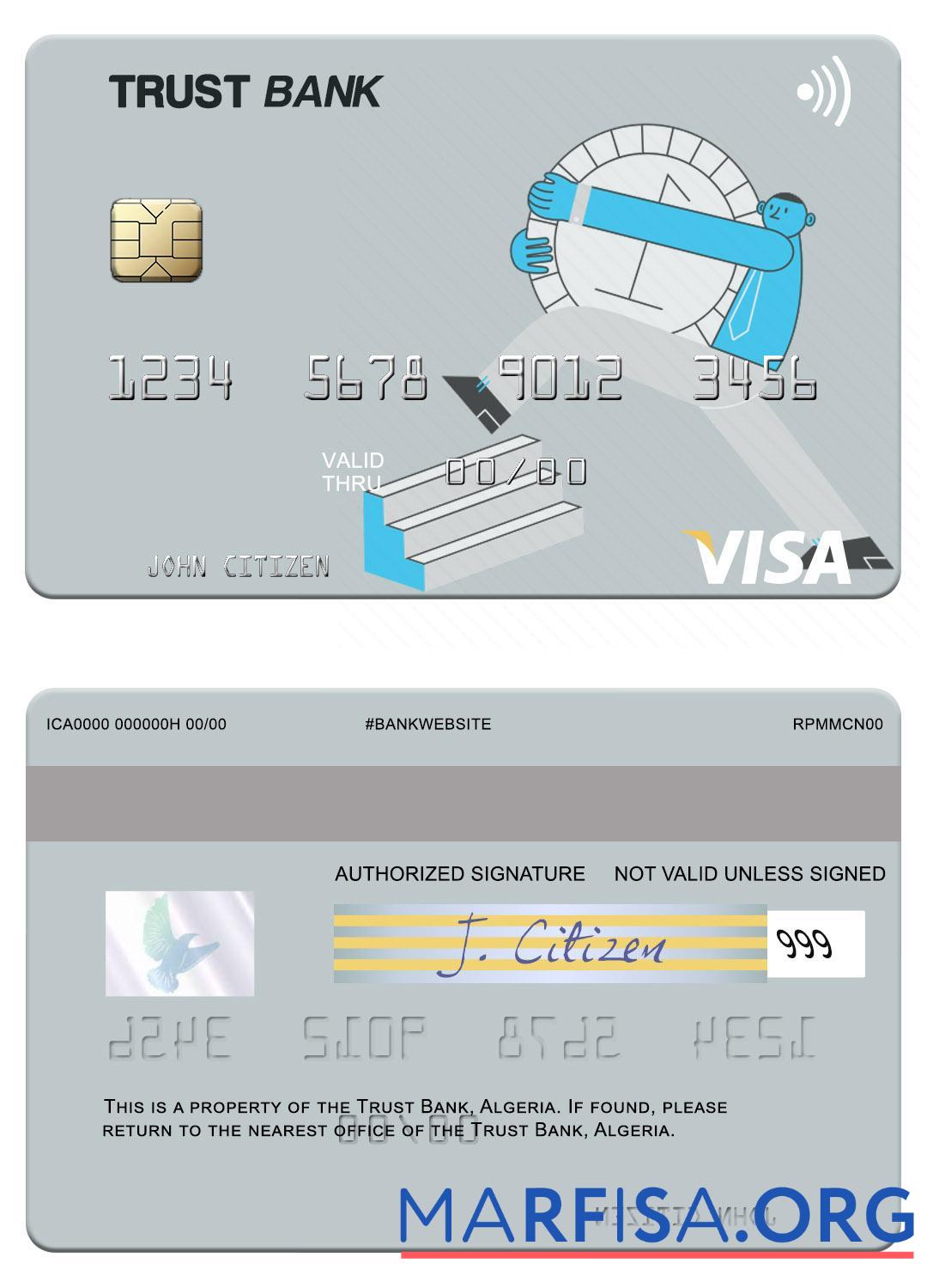 Downloadable Algeria Trust Bank Algéria visa card template